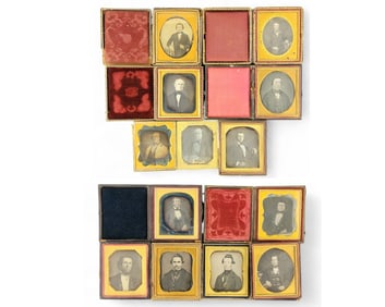 THIRTEEN SIXTH PLATE DAGUERREOTYPES OF MEN