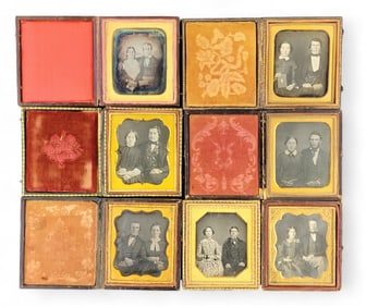 SEVEN SIXTH PLATE DAGUERREOTYPES OF COUPLES