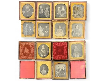 TWELVE SIXTH PLATE DAGUERREOTYPES OF CHILDREN