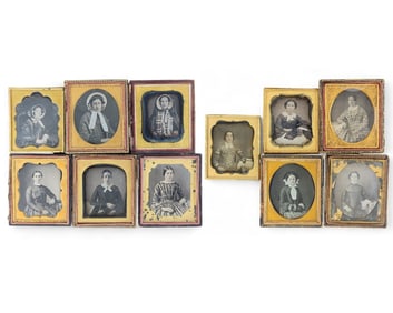 ELEVEN SIXTH PLATE DAGUERREOTYPES OF WOMEN