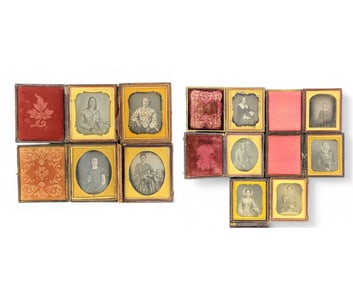 TEN SIXTH PLATE DAGUERREOTYPES OF WOMEN AND GIRLS