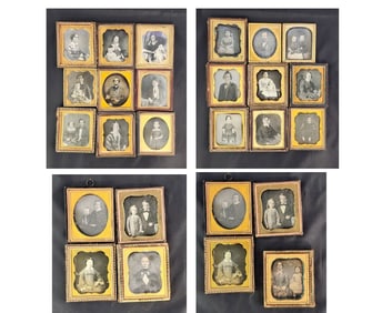 LARGE GROUP OF SIXTH PLATE DAGUERREOTYPES