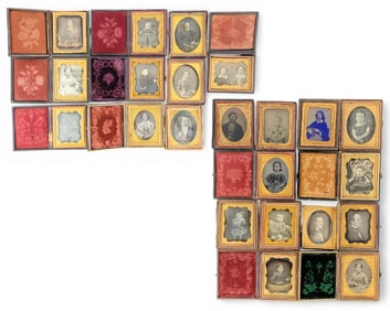 LARGE GROUP OF NINTH PLATE PHOTOGRAPHS