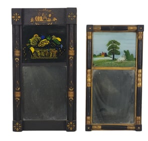 TWO FEDERAL REVERSE-PAINTED MIRRORS