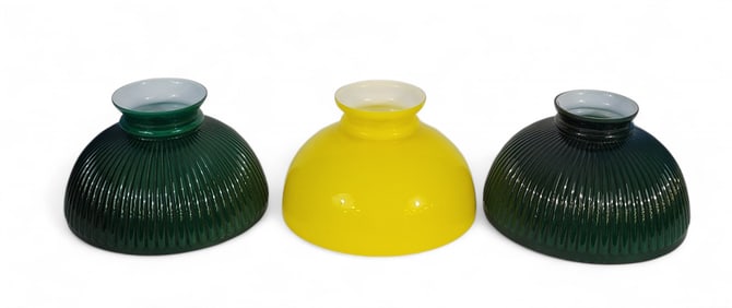 THREE CASED LAMPSHADES