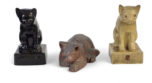 THREE OHIO CAT DOORSTOPS