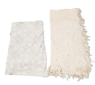TWO CROCHETED BEDCOVERS