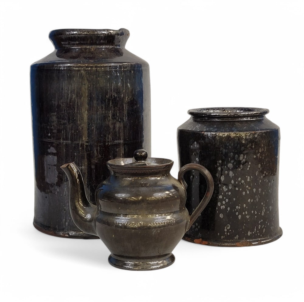 THREE PIECES OF REDWARE (1 of 9)