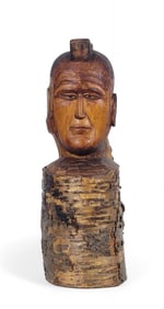 CARVED BUST OF A NATIVE AMERICAN