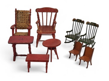 COLLECTION OF DOLL FURNITURE
