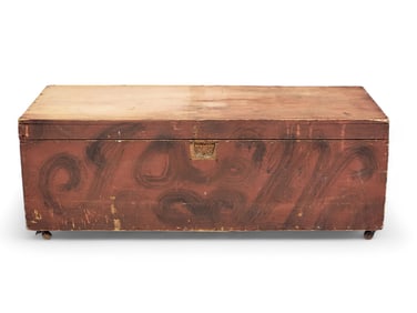 DECORATED CHEST WITH HOLYOKE COLLEGE PROVENANCE
