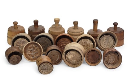 COLLECTION OF BUTTER MOLDS