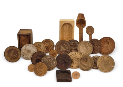 LARGE COLLECTION OF COVERED BUTTER MOLDS