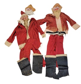 TWO EARLY SANTA CLAUS COSTUMES