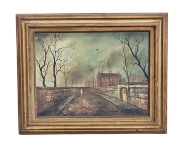 WINTER LANDSCAPE WITH HOUSE