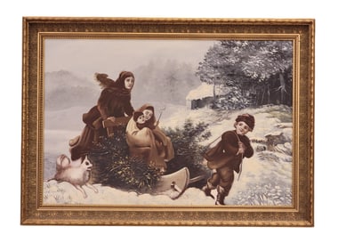 WINTER SCENE WITH SLED