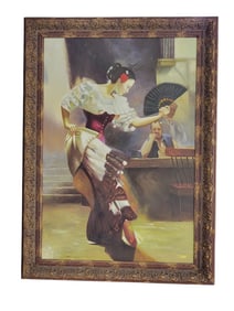 LARGE PAINTING OF A CHINESE DANCER