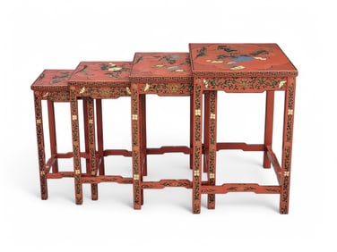 SET OF LAQUERED NESTING TABLES