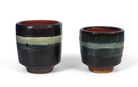 TWO FLOWER POTS BY ALBERT GREEN (1914-1994)