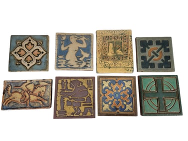 EIGHT FAIENCE TILES