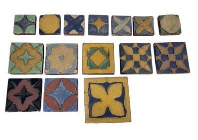 FIFTEEN FAIENCE TILES