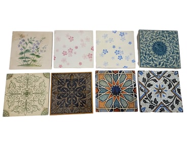 EIGHT LARGE VICTORIAN TILES