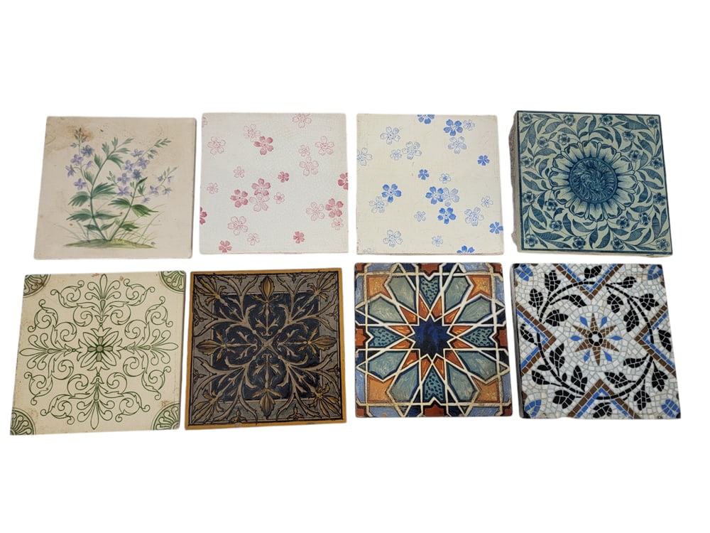 EIGHT LARGE VICTORIAN TILES (1 of 1)