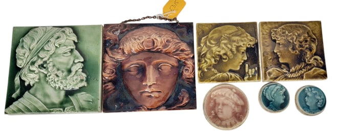 SEVEN VICTORIAN PORTRAIT TILES