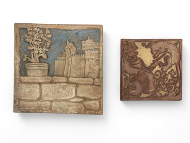 TWO ERNEST A. BATCHELDER DECORATIVE TILES