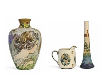 THREE PIECES OF AMERICAN BELLEEK POTTERY