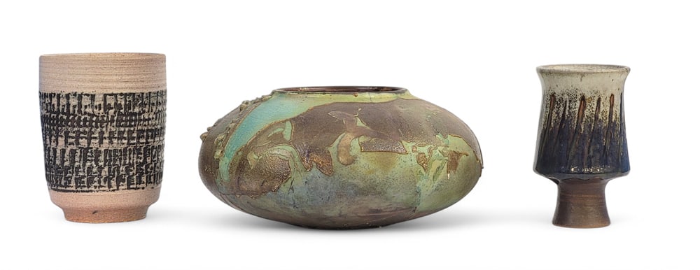 THREE PIECES OF STUDIO POTTERY (1 of 12)