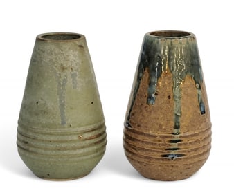 TWO SIMILAR VASES BY ALEXANDRE BIGOT