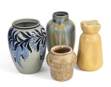 FOUR EUROPEAN POTTERY VASES
