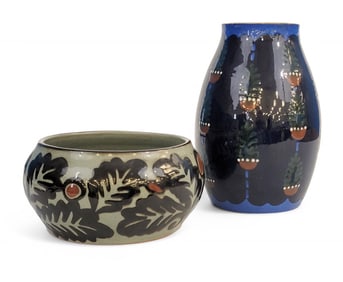 TWO PIECES OF GERMAN ART POTTERY