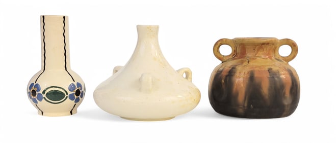 THREE PIECES OF ART POTTERY
