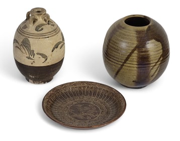 THREE PIECES OF STUDIO POTTERY