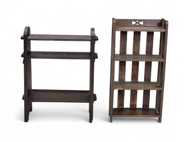 TWO ARTS AND CRAFTS BOOKSHELVES
