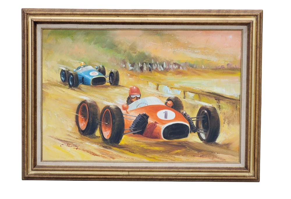 EARLY FORMULA 1 RACING PAINTING (1 of 4)