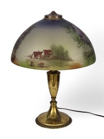 REVERSE-PAINTED TABLE LAMP