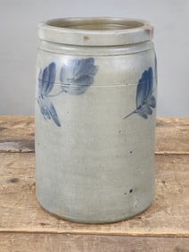COBALT-DECORATED STONEWARE JAR