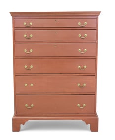 CHIPPENDALE-STYLE TALL CHEST OF DRAWERS