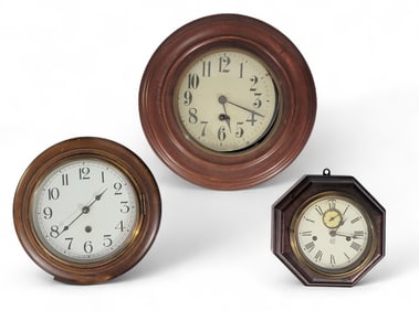 THREE WALL CLOCKS
