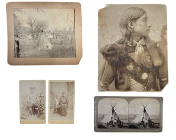FIVE PHOTOGRAPHS OF NATIVE AMERICANS