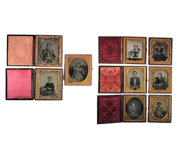 NINE SIXTH PLATE PHOTOGRAPHS OF CHILDREN