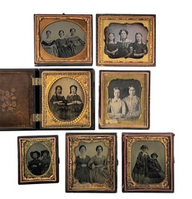 SEVEN EARLY PHOTOGRAPHS OF SIBLINGS OR FRIENDS