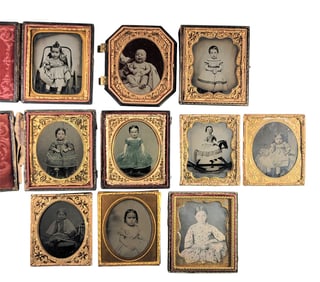 TEN SIXTH PLATE PHOTOGRAPHS OF YOUNG CHILDREN