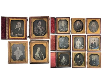 FIFTEEN SIXTH PLATE DAGUERREOTYPES OF WOMEN