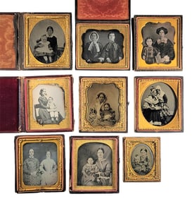 NINE PHOTOGRAPHS OF MOTHERS AND CHILDREN