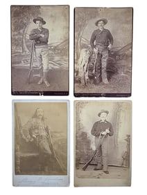 FOUR CABINET CARDS OF WESTERN MEN