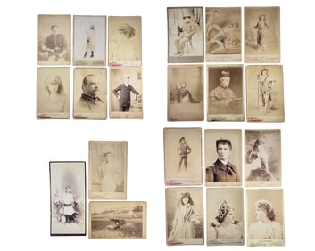 GOOD GROUP OF CABINET CARD PORTRAITS